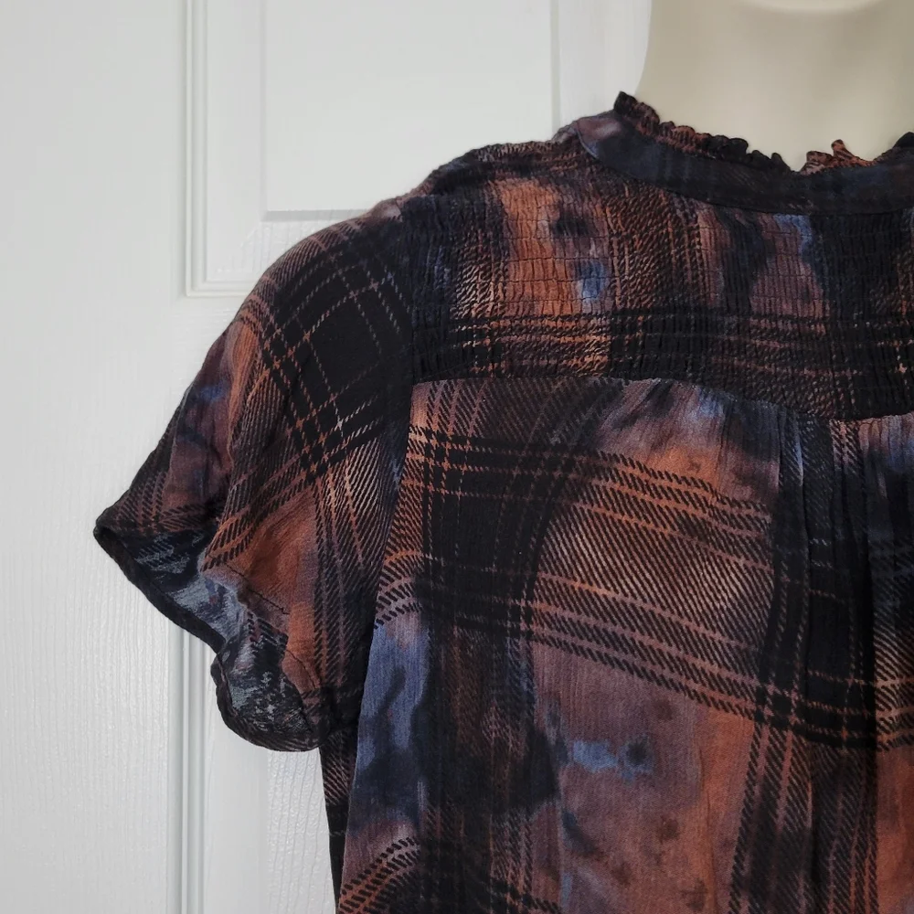 Torrid Crinkle Gauze Smocked Flutter Sleeve Top Plus Size 1x - Picture 5 of 10